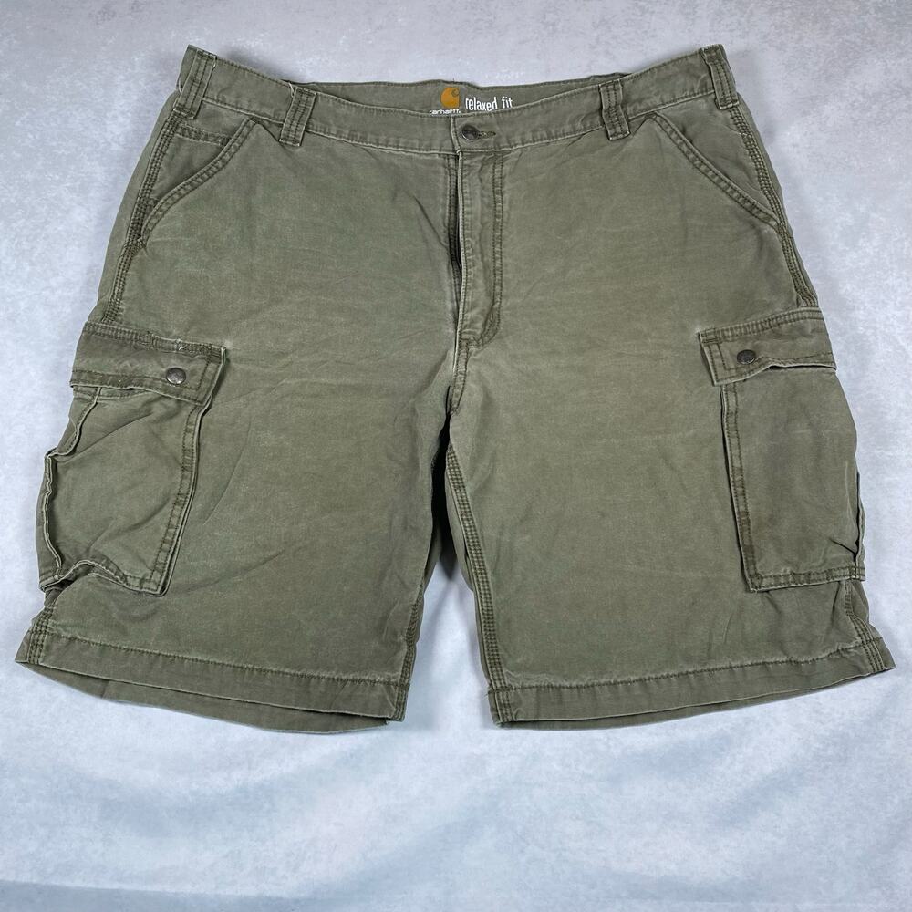 Lot of 2 - CARHARTT Mens 42 Green and Gray Cargo shorts
